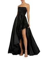 Mac Duggal Women's Strapless Ruched High Low Gown