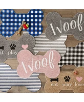 Bone Dry Pet Mat Bone Shape Eat Play Love