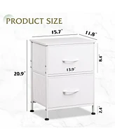 Wlive Nightstand 2 Drawer Dresser for Bedroom Small with Drawers Bedside Furniture Night Stand End Table Fabric Bins Closet