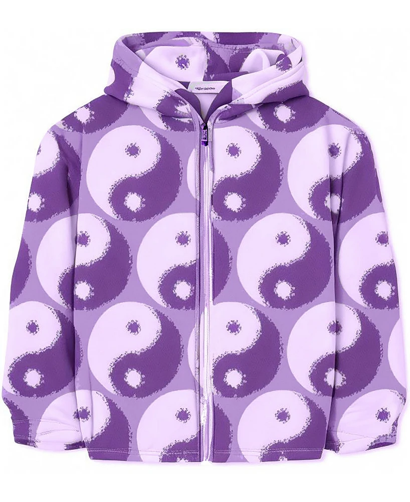 kensie Big Girl's French Terry Zip Up Hoodie
