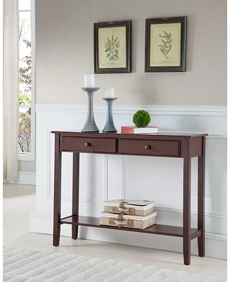 Kings Brand Furniture Sawyer Wood Console Table with 2 Drawers