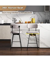 Gouun 25 Inch Counter Height Upholstered Swivel Bar Stool Set of 2