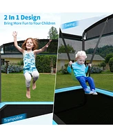 Gouun 6 Feet Kids Entertaining Trampoline with Swing Safety Fence