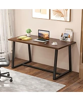 Gouun Large Dining Table with Heavy-duty Metal Frame and Anti-slip Foot Pads