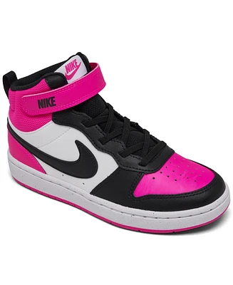 Nike Little Girls Court Borough Mid 2 Stay-Put Closure Casual Sneakers from Finish Line