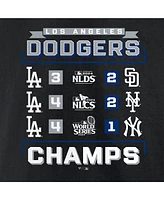 Fanatics Men's Black Los Angeles Dodgers 2024 World Series Champions Schedule T-Shirt