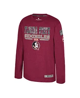 Colosseum Big Boys and Girls Heather Garnet Florida State Seminoles Oht Military Appreciation Oorah Long Sleeve T-Shirt