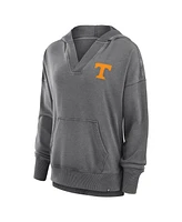 Fanatics Women's Heather Gray Tennessee Volunteers Initiative Snow Wash French Terry V-Neck Pullover Hoodie