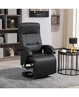 Homcom Swivel Recliner Chair with Footrest and Armrest,