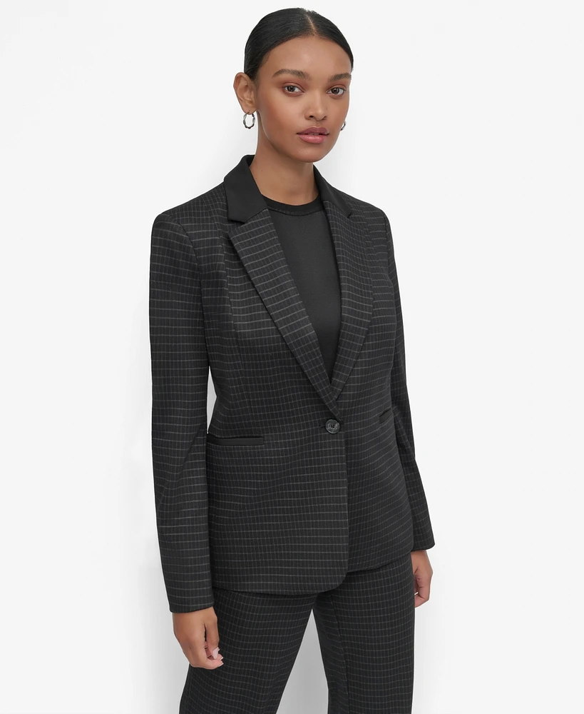 Dkny Women's Ponte Single-Button Notched-Lapel Blazer