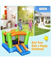 Gymax Inflatable Bounce House Kids Jumping Playhouse Indoor & Outdoor Without Blower