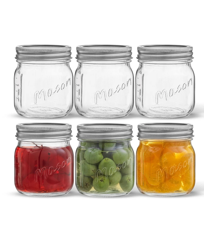 JoyJolt Regular Set of 6 Mason Jars with Airtight Lid