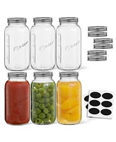 JoyJolt Regular Set of 6 Mason Jars with Airtight Lids