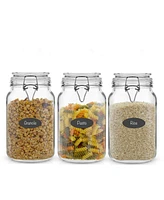 JoyJolt Airtight Set of 3 Glass Jars Storage Canister