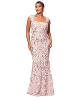 Xscape Women's Square-Neck Sleeveless Lace Gown