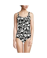 Lands' End Women's Chlorine Resistant Soft Cup Tugless Sporty One Piece Swimsuit