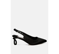 London Rag Vinca Satin Pointed Toe Slingbacks