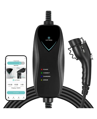 Lectron Level 1 J1772 Charger (WiFi Version) - 110V, 15 Amp, Nema 5-15 Plug, 16 ft Extension Cord - Portable Electric Car Charger for J1772 EVs