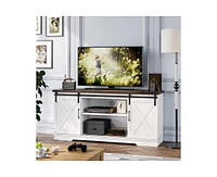 gaomon Farmhouse Tv Stand for 65 Inch Tv, Entertainment Center with Storage and Sliding Barn Doors