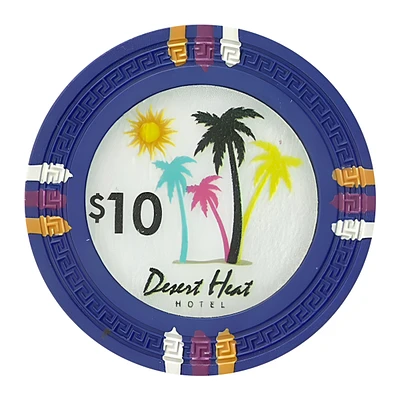 Slickblue Desert Heat Poker Chips 25-Pack - Clay Composite, $10 Denomination