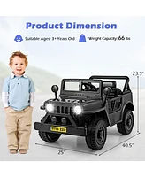 Gymax 12V Kids Ride on Truck Car w/Remote Control Threaded Wheels 3 Speeds Led Lights