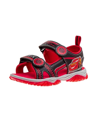 Disney Pixar Big Boys Cars Hook and Loop Open Toe Sport Sandals