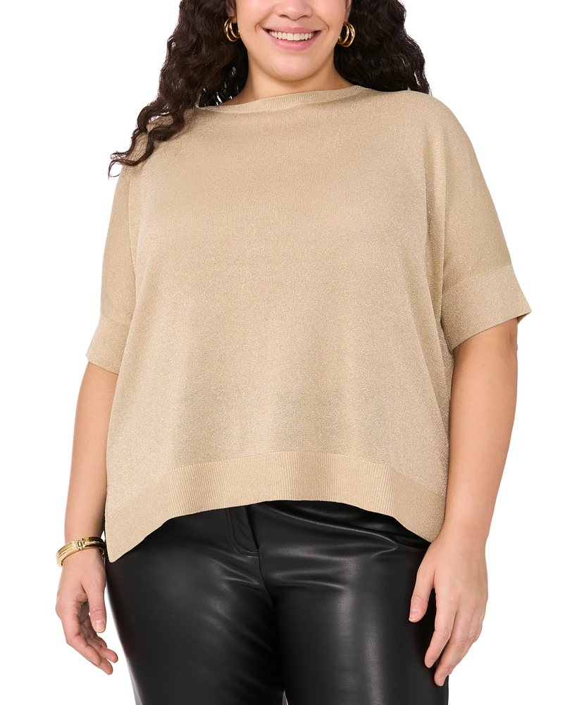 Vince Camuto Plus Size Boat-Neck 3/4-Sleeve Top, Exclusively at Macy's