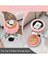 Gouun Adjustable 360° Swivel Storage Vanity Stool with Removable Tray