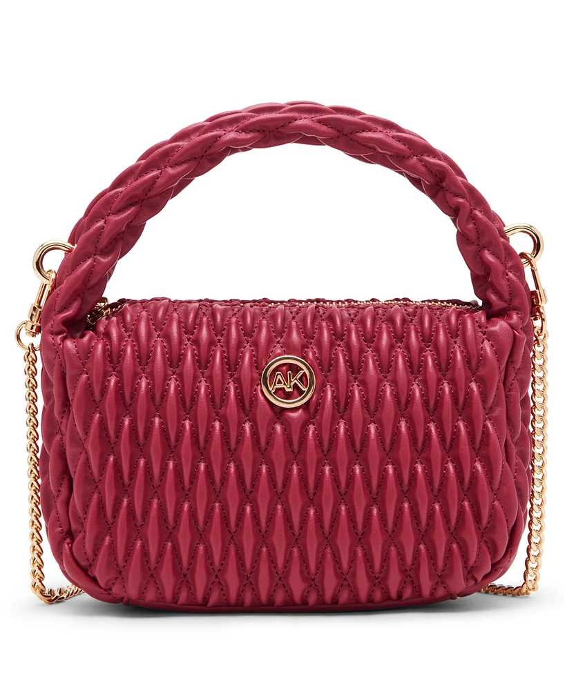Anne Klein Rounded Ruched Small Crossbody Bag