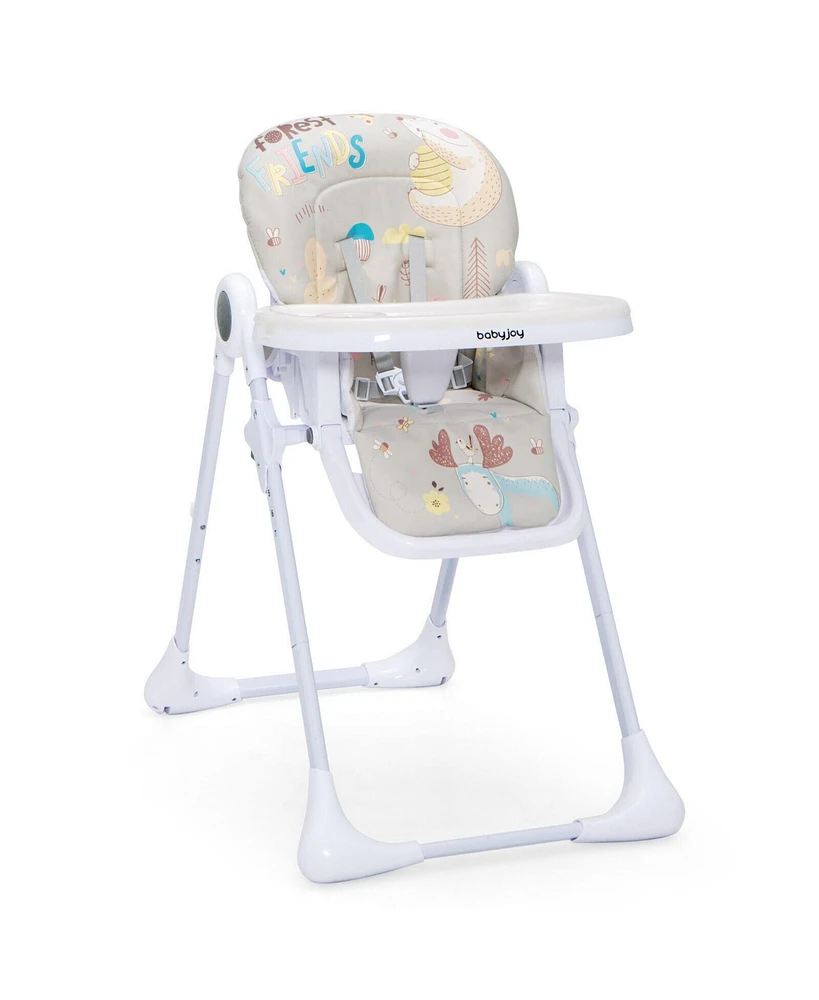 Gouun Kids High Chair Folding Feeding Chair with Multiple Recline and Height Positions