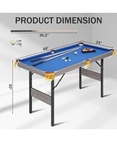 Inolait 48in Portable Folding Billiard Table for Kids and Adults, Indoor Pool Arcade Game Table