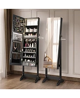 Gouun Freestanding Jewelry Cabinet with Full Length Hd Mirror