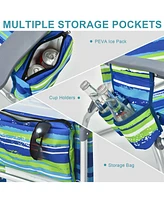 Gouun 4-Pack 5-Position Outdoor Folding Backpack Beach Reclining Chair with Pillow