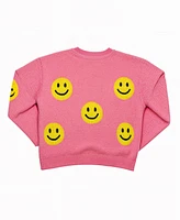 Kate Mack Little Girls Smiley Sweatshirt and Jogger, 2-Piece Set