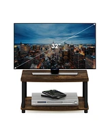 Furinno Turn-n-Tube No Tools 2-Tier Elevated Tv Stands, Amber Pine & Black