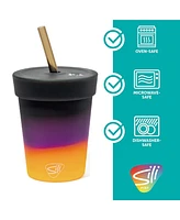 Silipint Kids Straw Tumblers 8oz: 2 pk - Sun Storm