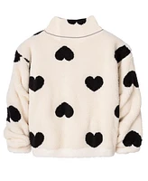 Kate Mack Big Girls Heart Print Half Zip Sweatshirt