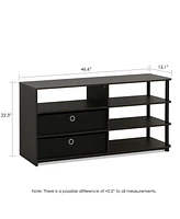 Furinno Tv Stand Hold up to 50" Media Entertainment Center Bookcase Shelves with 2 Drawers