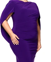 Betsy & Adam Plus Size Ruched Gown
