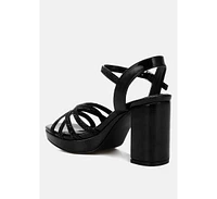 London Rag Sparks Fly Glitter Strappy Block Sandals