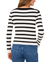 Vince Camuto Women's Striped Boat-Neck Long-Sleeve Sweater