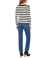 Vince Camuto Women's Striped Boat-Neck Long-Sleeve Sweater