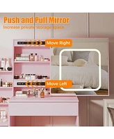 gaomon Vanity Desk with Sliding Mirror and Lights