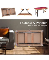 Inolait 54in Portable Folding Billiard Table for Kids and Adults, Indoor Pool Arcade Game Table