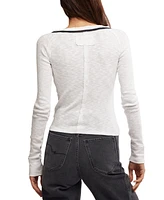 Free People Women's Tipton Contrast-Trim Cardigan