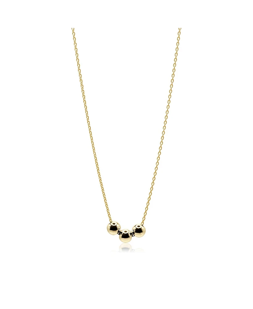 Bowood Lane Non-Tarnishing Gold Filled Dainty Chain with Three 6mm Gold Filled Beads Necklace