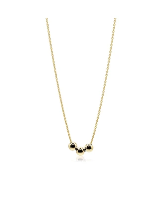 Bowood Lane Non-Tarnishing Gold Filled Dainty Chain with Three 6mm Gold Filled Beads Necklace