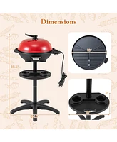 Costway Electric Bbq Grill 1350W Non-stick 4 Temperature Setting Outdoor Garden Camping
