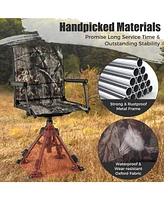Costway Swivel Hunting Chair with 4 360° Adjustable Legs Folding Silent Swivel Blind Chair Camouflage