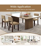 Gouun Set of 2 Wooden Dining Chair with Acacia Wood Frame Padded Seat and Back